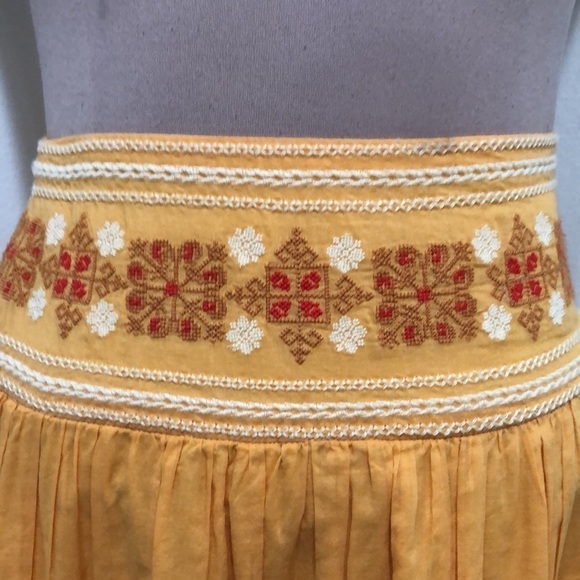 Sunday Best Skirt Size 4 Orange Embroidered Mini - Picture 3 of 9